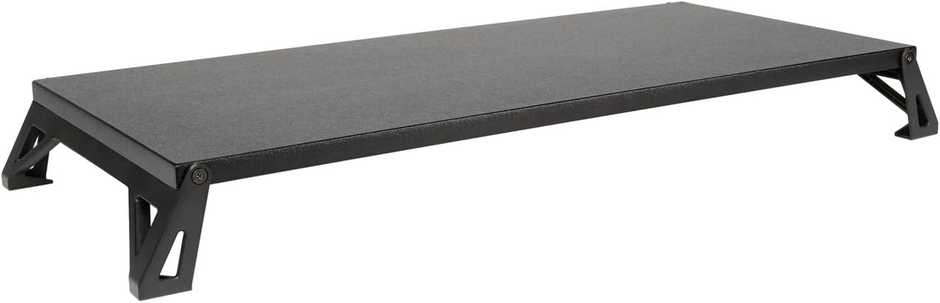 Riser Monitor Stand, for 32" Monitors, 24" X 11" X 2" to 3", Black, Supports 30 Lb