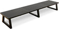 Black 42 inch Dual Monitor Riser,Wood and Steel Long Monitor Stand for 2 Monitors with Storage Large TV Riser Computer Laptop Stand for Desk Office Organization