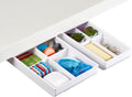 Under Desk Drawer, Self-Adhesive Slide Out Storage Organizer with 4 Customizable Dividers, 2-Pack