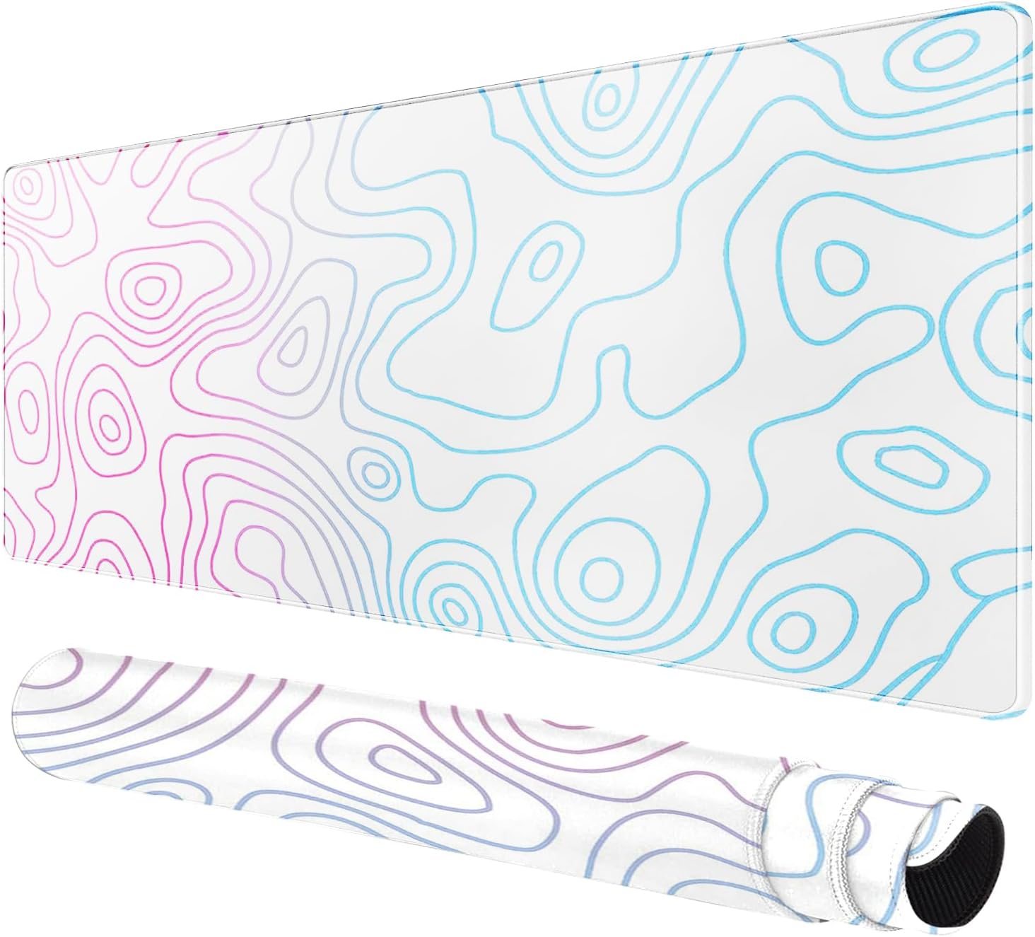 Large Mouse Pad for Desk - Gaming Mouse Pad with Stitched Edges, Anti-Slip Base for Keyboard and Mouse(Dazzle White, 31.5L x 15.8W inches)