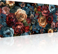 31.5”x11.8”Large Gaming Mouse Pad for Desk, Mouse Mat with Seamed Edges, Waterproof Desk Pad, Non-Slip Rubber Base, Keyboard Pad Computer Mat, Big XL Mousepad-Vintage Chic Rose Flowers